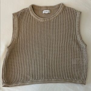 Calvin Klein Taupe crochet Sleeveless Top S